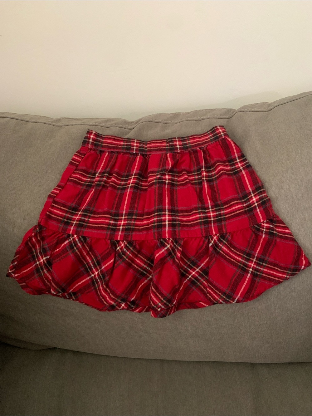 Carter's Red Plaid Ruffle Hem Skirt